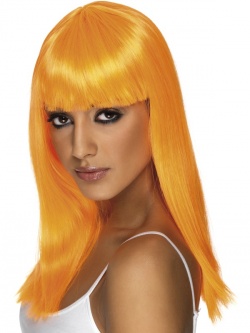 Paruka Glamourama - neonově oranžová
