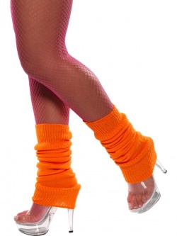 Návleky na nohy - neonově oranžová