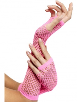 Růžové síťované rukavice