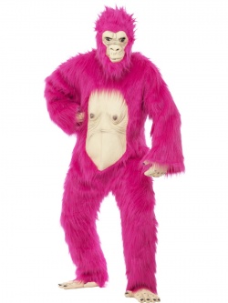 Kostým Gorila růžová - chlupatá