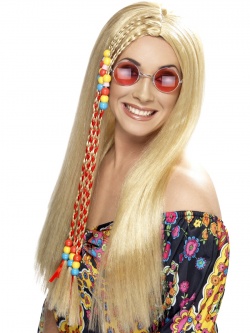 Paruka Hippie korálky - blond
