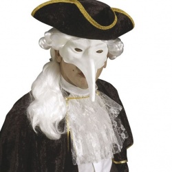 Benátská maska s nosem - bílá