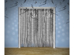 Třpytivá dekorace - stříbrná záclona