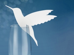 Papírová ozdoba kolibříka na skleničku - 10ks