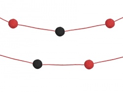 Girlanda s kuličkami v černo - červené barvě