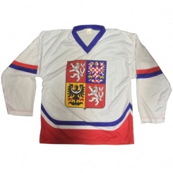 Hokejový dres se znaky Česka - bílý