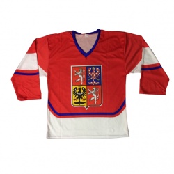 Hokejový dres se znaky Česka - červený