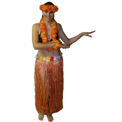 havajská sukně - oranžová