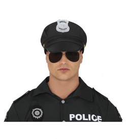 Policejní klobouk, černý