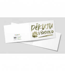 Přání - Děkuji za vše - zlaté