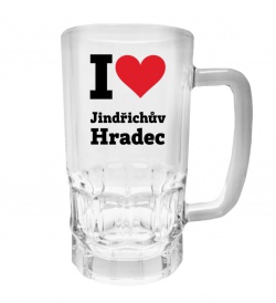 Půllitr s potiskem - I love Jindřichův Hradec