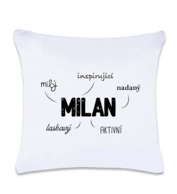 Polštář s potiskem - Milan