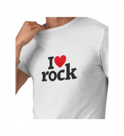 Pánské triko bílé - I love rock