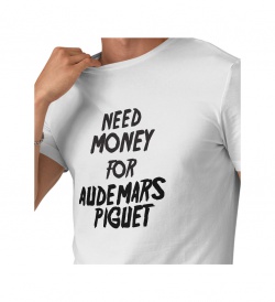 Pánské triko bílé - Need money for Audemars