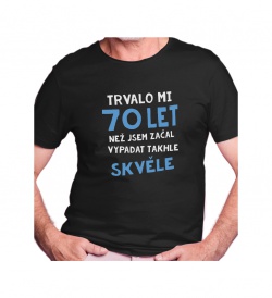 Pánské triko černé - Trvalo mi 70 let