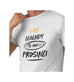 Pánské triko bílé - Legendy se rodí v prosinci