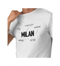 Pánské triko bílé - Milan