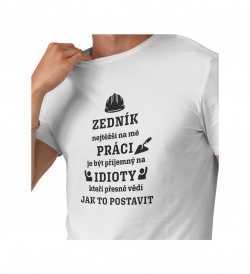 Pánské triko bílé - Zedník
