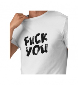 Pánské triko bílé - Fuck you