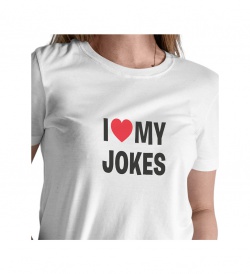 Dámské tričko bílé - I love my jokes