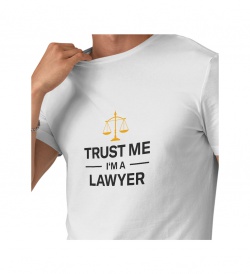Pánské tričko bílé - Trust me I´m a lawyer