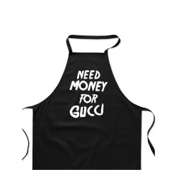 Zástěra černá - Need money for Gucci