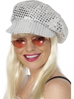 Disco čepice - stříbrná