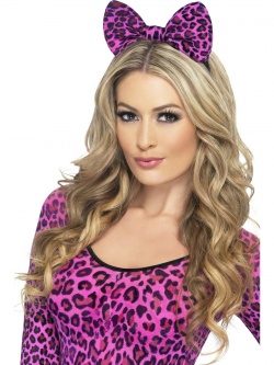 Mašle s růžovým leopardím potiskem