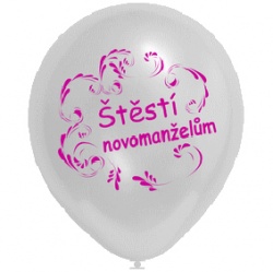 Nafukovací balonek bílý: Štěstí novomanželům