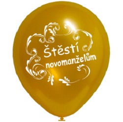Nafukovací balonek zlatý: Štěstí novomanželům