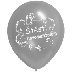 Nafukovací balonek stříbrný: Štěstí novomanželům