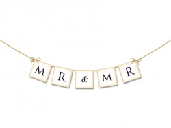 Girlanda s nápisem "Mr. & Mr."