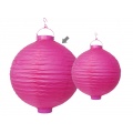Zahradní lampion v růžové barvě