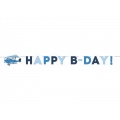 Girlanda - Happy Birthday s letadýlkem a mráčky